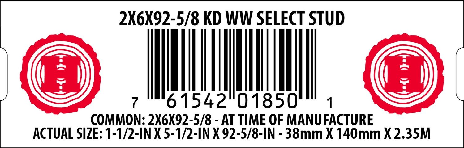 2X6X92-5/8 KD WW SELECT STUD - 01850-1