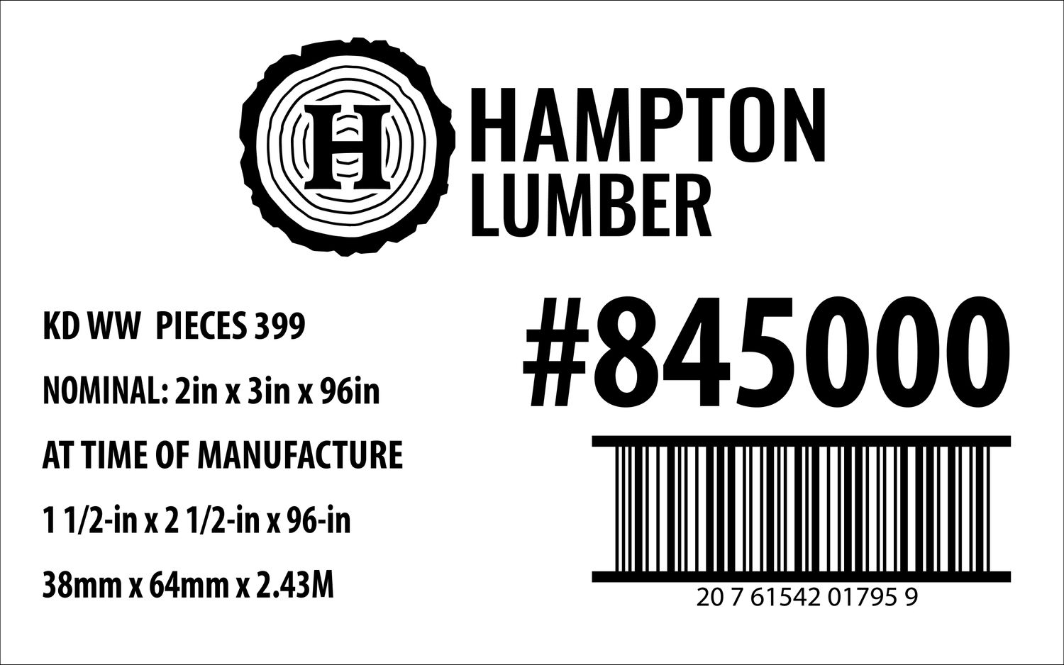 KD WW 2in x 3in x 96in Home Depot Placard - 01795-9