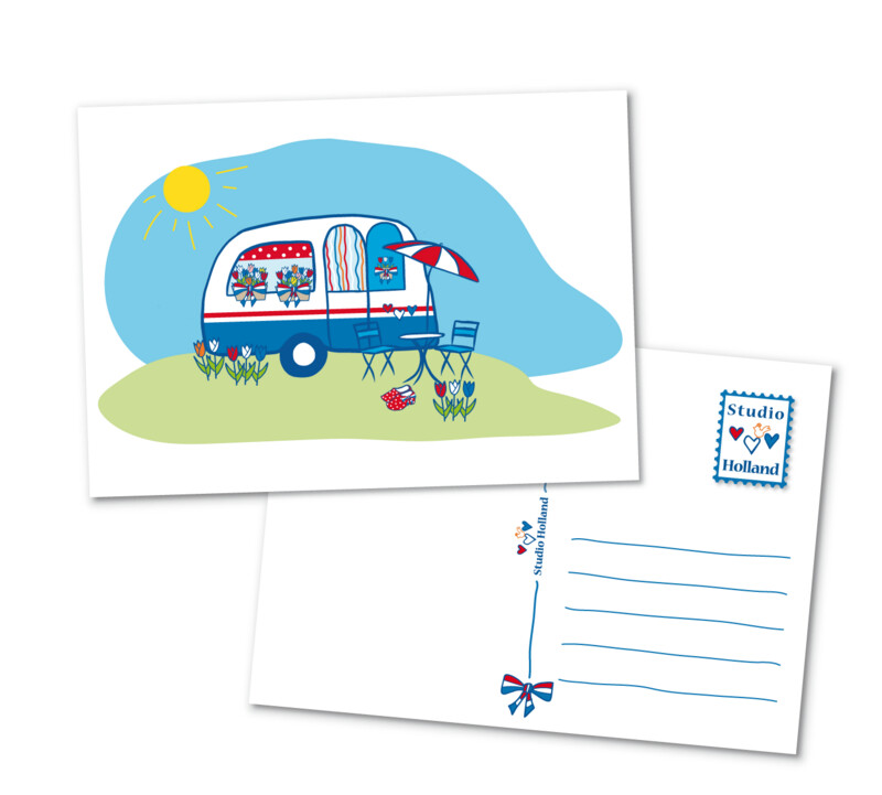 Ansichtkaart Hollandse caravan