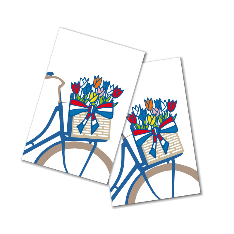 Cadeaukaartjes Fietsmand met tulpen 2-set