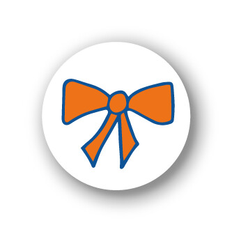 Sluitstickers Studio Holland strikje oranje mini 10 set