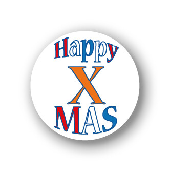 Sluitstickers Happy Xmas mini 10 set
