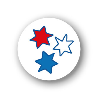 Sluitstickers Kerst sterren mini 10 set