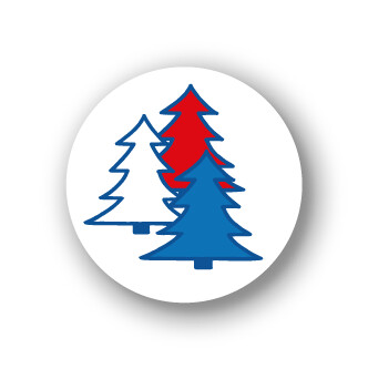 Sluitstickers Kerstbomen mini 10 set