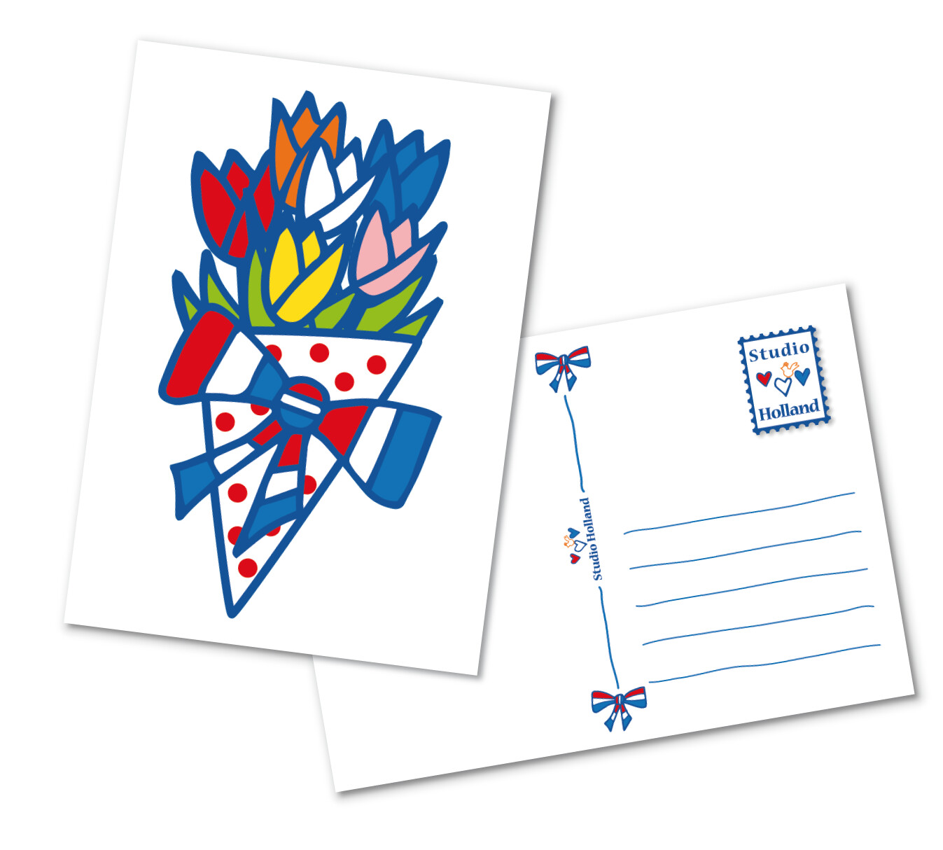 Ansichtkaart bosje Hollandse tulpen | Studio Holland