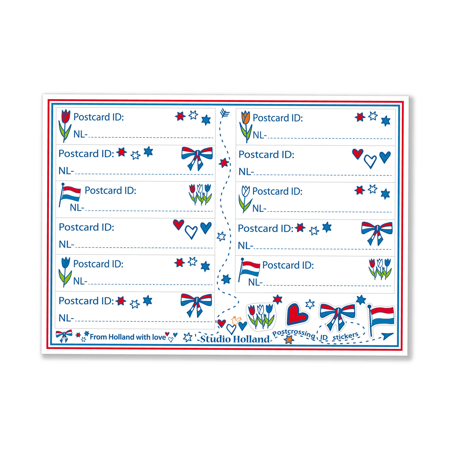 Postcrossing ID stickers 15-set | Studio Holland