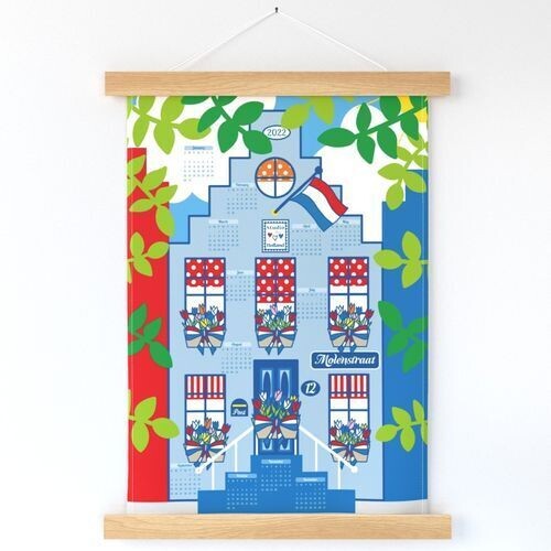 Wallhanging / theedoek Grachtenpand kalender 2022