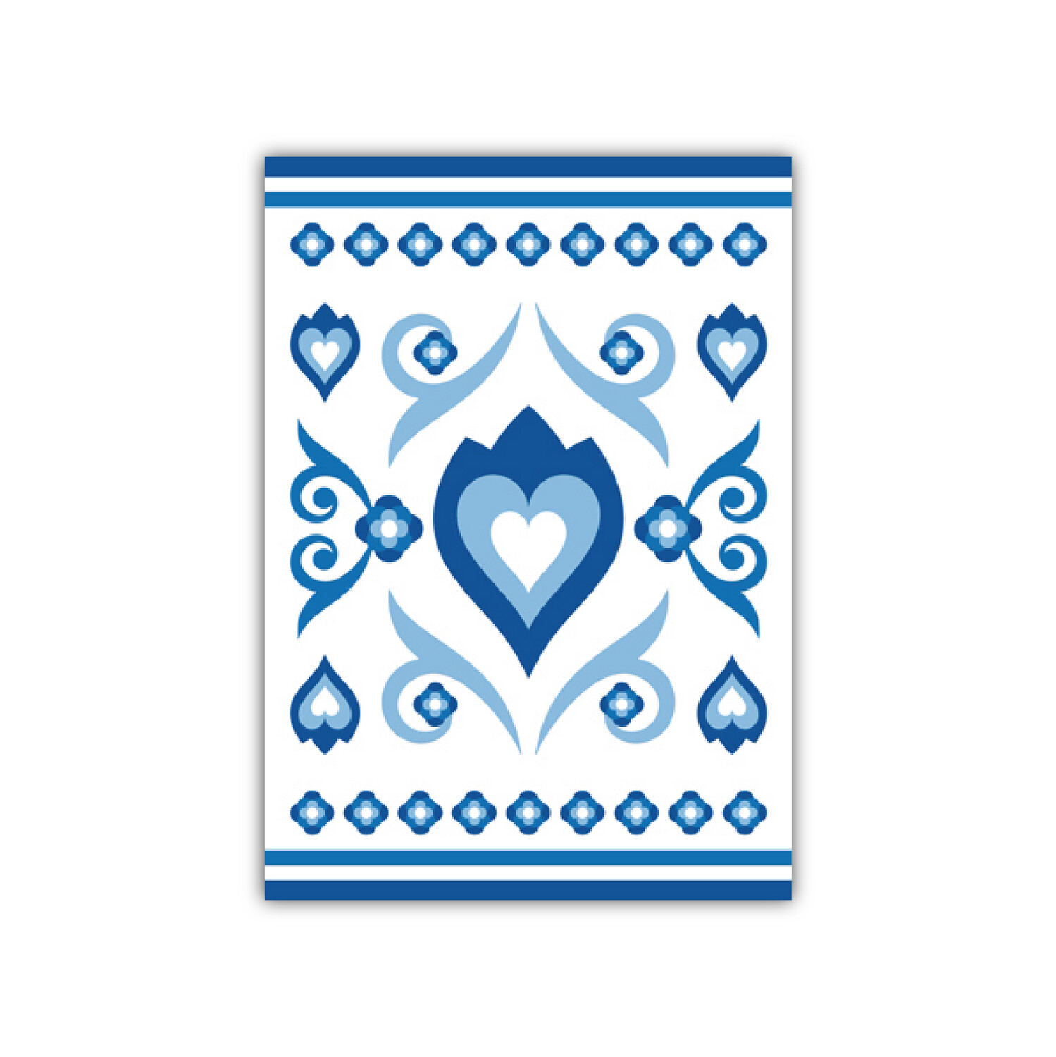 Ansichtkaart Delftsblauw Tulp