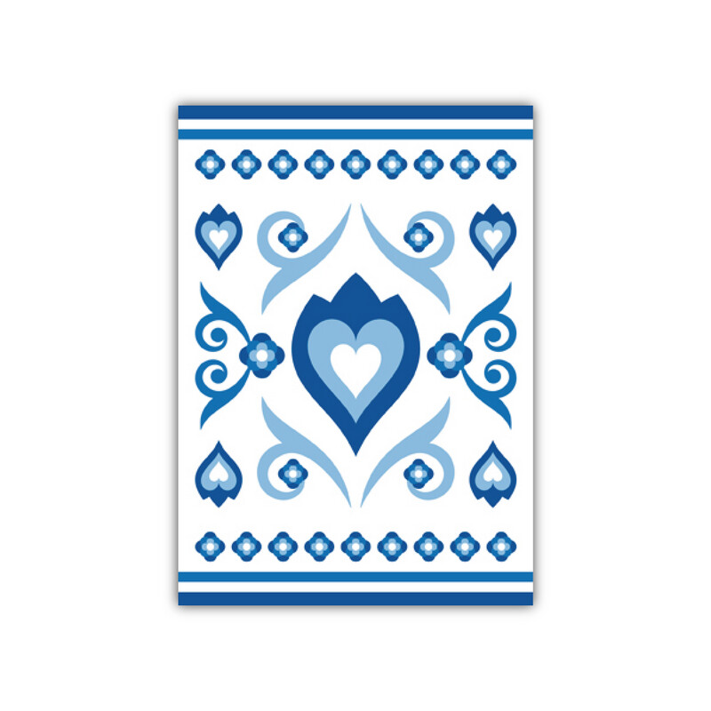 Ansichtkaart Delftsblauw Tulp