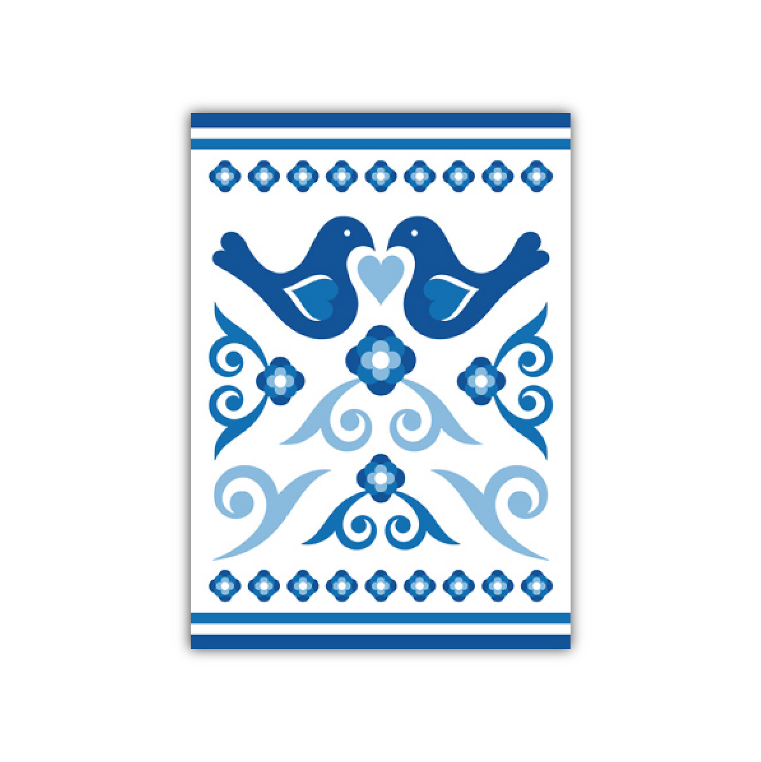 Ansichtkaart Delftsblauw vogels