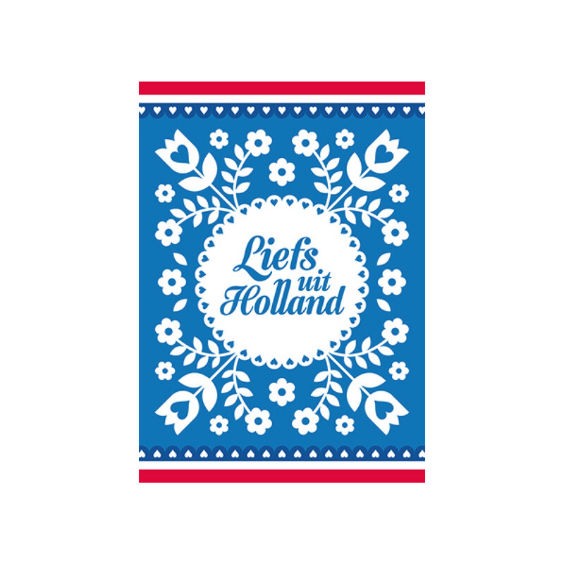 Ansichtkaart Liefs uit Holland blauw