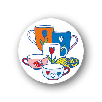Sluitstickers theekopjes mini 10-set | Studio Holland