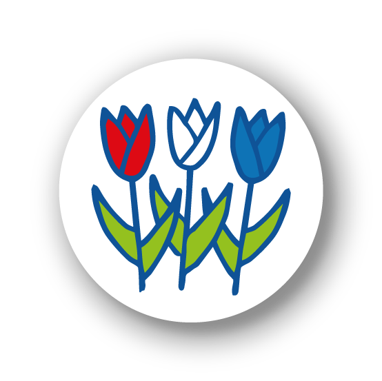 Sluitsticker Tulpen XL | rood wit blauw | Studio Holland
