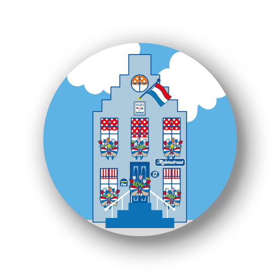 Sluitsticker Grachtenpand  blauwe lucht XL | Studio Holland