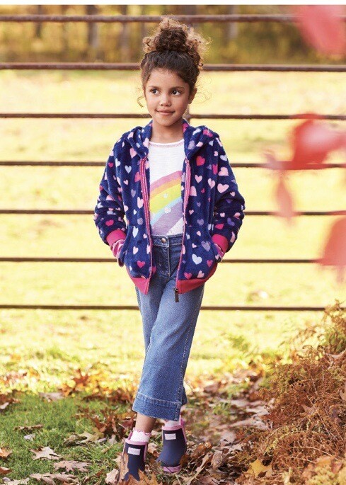 Hatley Confetti hearts fuzzy Fleece Hooded Jacket Hatley Confetti hearts fuzzy Fleece Hooded Jacket