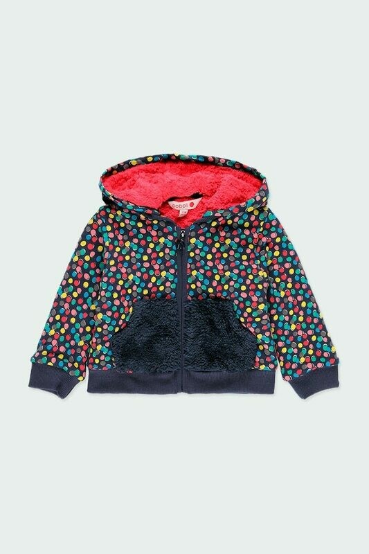 Boboli Fleece jacket polka dot for baby girl Boboli Fleece jacket polka dot for baby girl