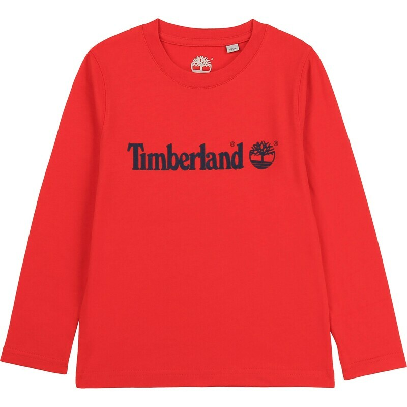 Timberland Boys Red Long Sleeved Top with Logo Timberland Boys Red Long Sleeved Top with Logo