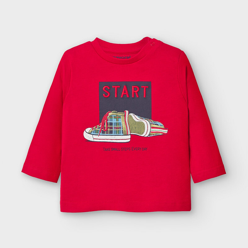 Mayoral Baby Boy Long sleeved start t-shirt Red