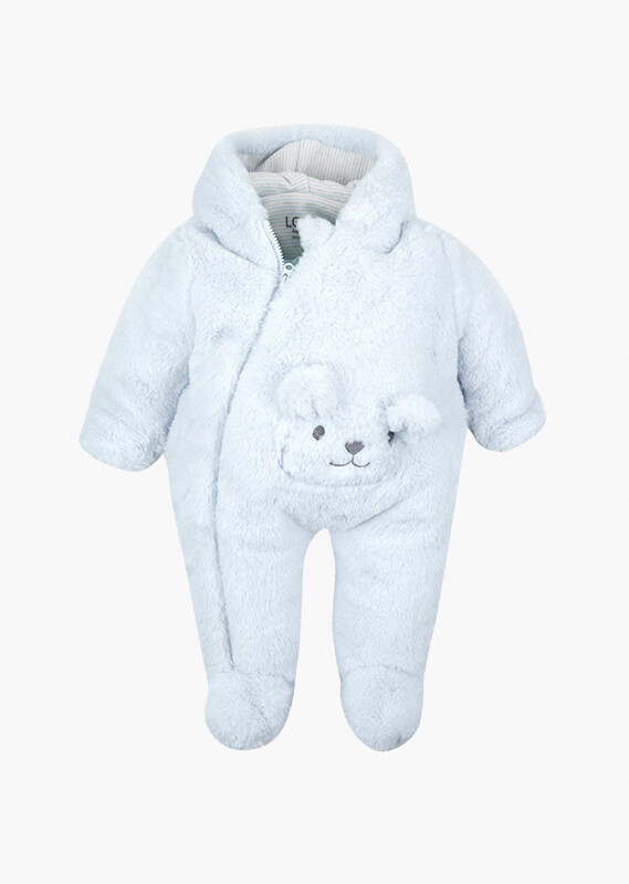 Losan Baby Boy Bear embroidery onesie with a pocket.