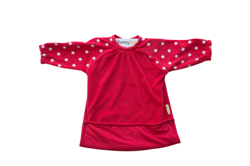 Babyboo RED STARS YUMMYBOO FEEDING BIB Babyboo RED STARS YUMMYBOO FEEDING BIB