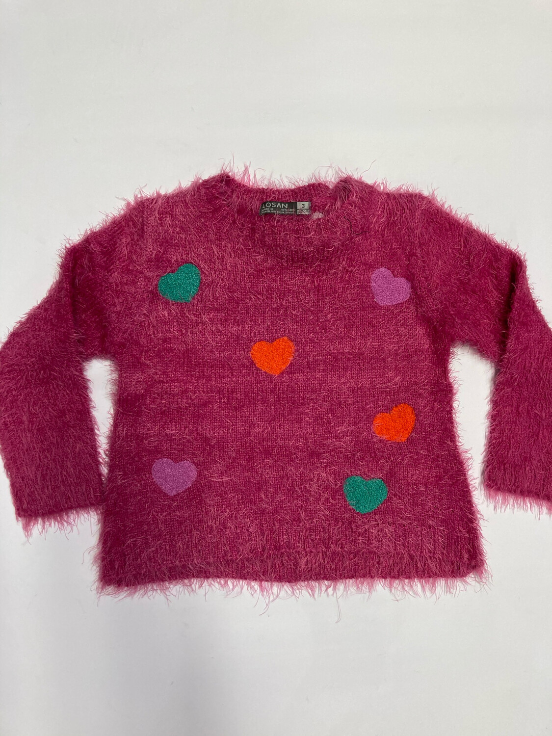Losan Girls Pink Heart Jumper Losan Girls Pink Heart Jumper