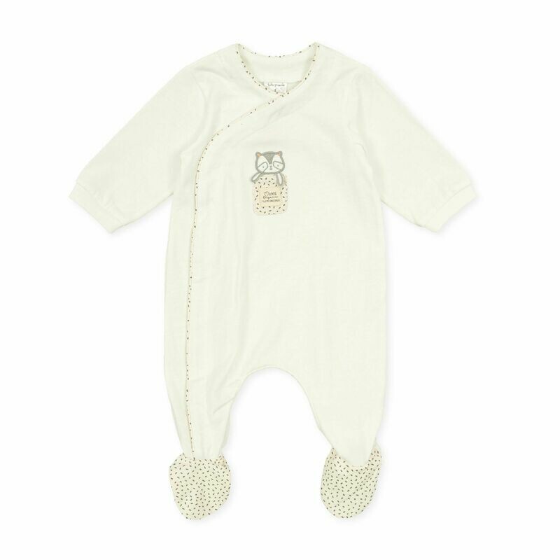 Tutto Piccolo Baby 100%Organic One Piece Off white with feet in .
