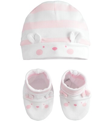 iDo Baby Girl  Kit  beanie Hat  and booties Gift Set