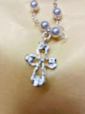 Communion Bracelet keepsake with Pearls and Cross