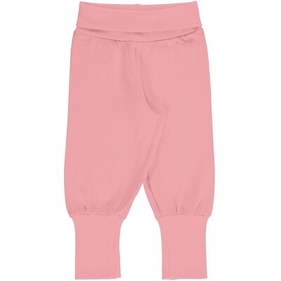 MAXOMORRA Plain Pink Blossom Solid Pants Cuffed