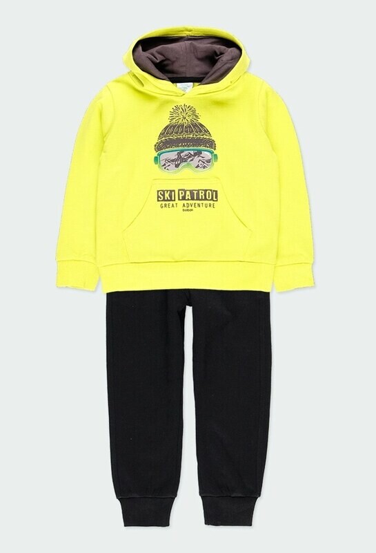 Boboli Boys Lime Green & Black Tracksuit with Hood Boboli Boys Lime Green & Black Tracksuit with Hood