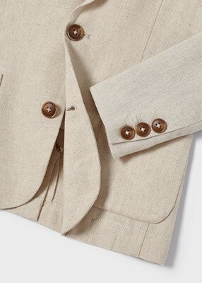 Mayoral Boy Cream  Linen blazer jacket