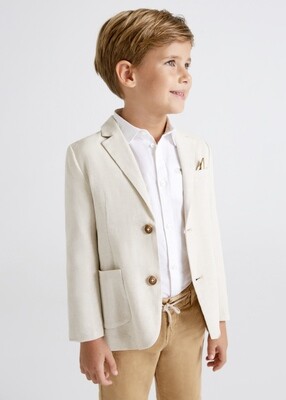 Mayoral Boy Cream Linen blazer jacket