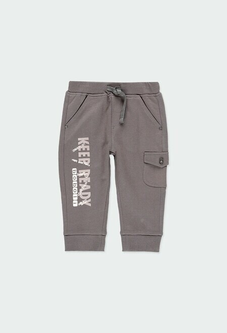 Boboli Boy's trousers in dark grey plush