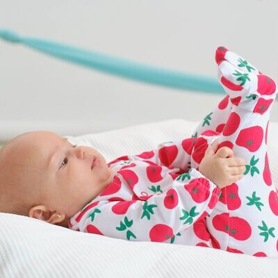 Agatha De La Ruiz Baby White Tomato Print All in one Babygro Agatha De La Ruiz Baby White Tomato Print All in one Babygro