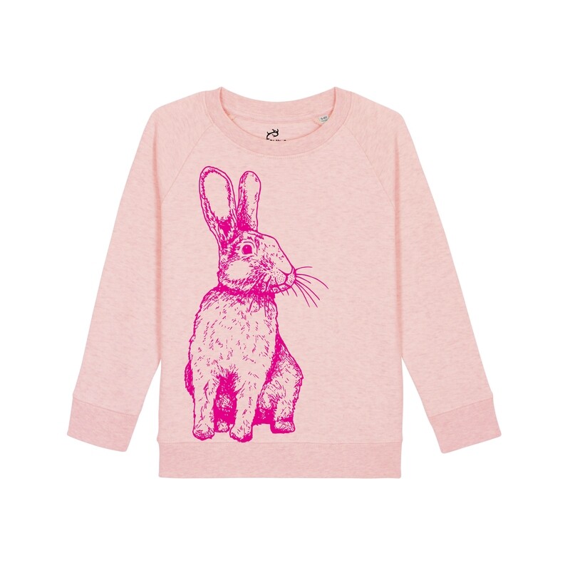 Fauna KIDS ORGANIC COTTON SWEATSHIRT | PINK HEATHER RABBIT Fauna KIDS ORGANIC COTTON SWEATSHIRT | PINK HEATHER RABBIT