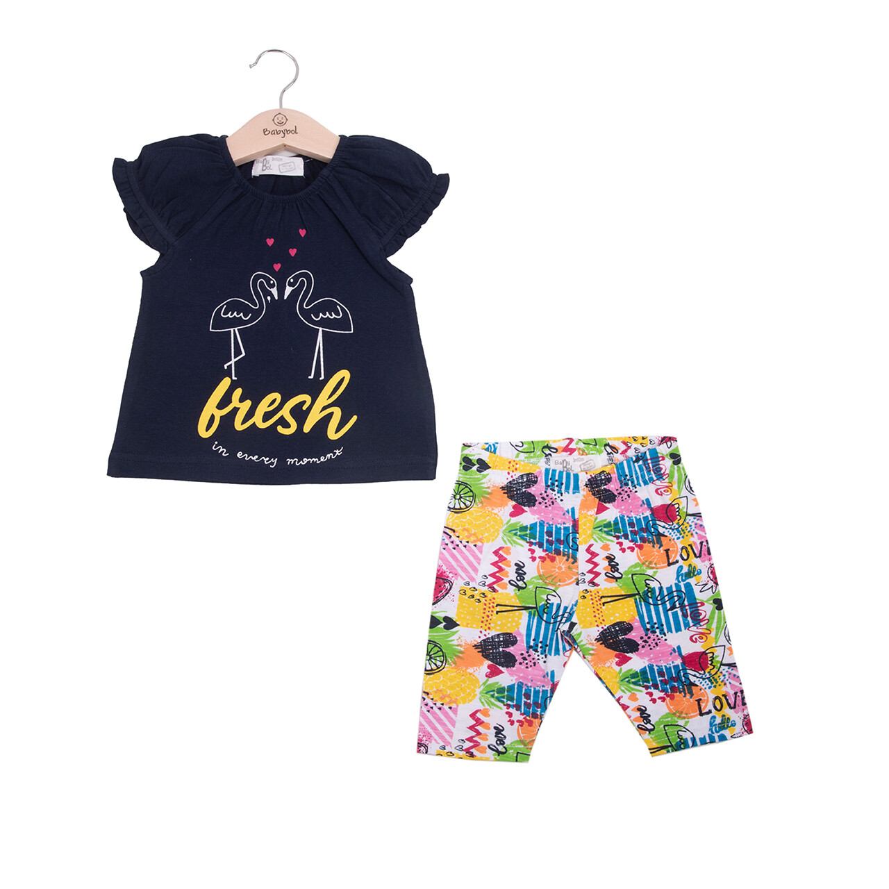 BabyBol Girls 2 piece Shorts Set Navy