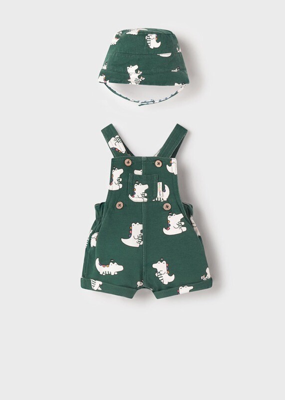 Mayoral Baby Boy Short dungarees with reversible hat Mayoral Baby Boy Short dungarees with reversible hat