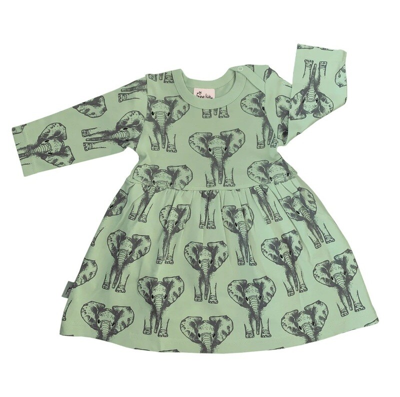 Fauna Baby  ORGANIC COTTON Elephant print BABY DRESS