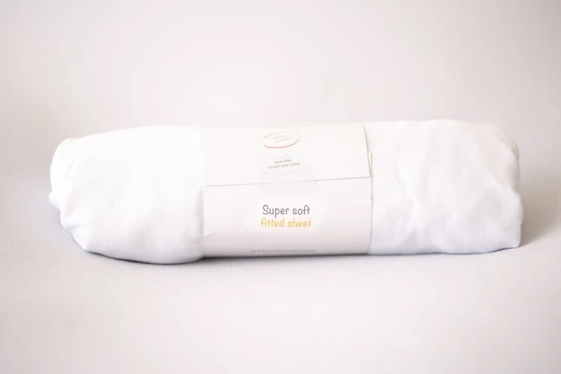 BabyBoo  Crib  FITTED SHEET JUST  White ORGANIC COTTON BEDDYBOO