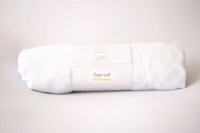 BabyBoo Crib FITTED SHEET JUST White ORGANIC COTTON BEDDYBOO