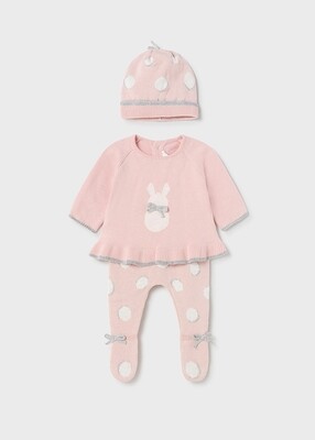 ECOFRIENDS newborn girl knitted leg warmer with hat set ECOFRIENDS newborn girl knitted leg warmer with hat set