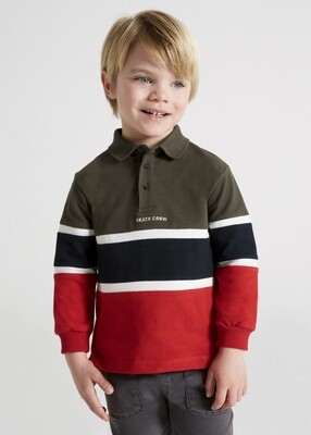 Mayoral Boys ECOFRIENDS long sleeve blocks Polo shirt Mayoral Boys ECOFRIENDS long sleeve blocks Polo shirt