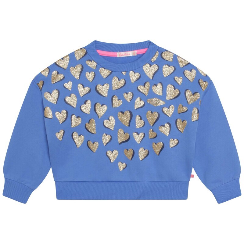 Billie Blush Girls Blue Heart Sweatshirt