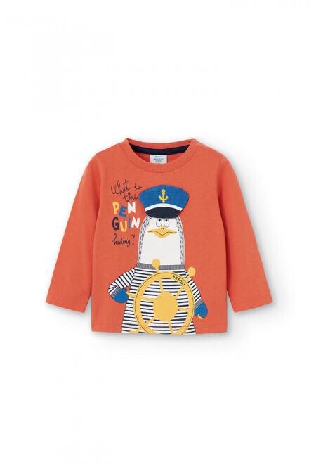 Boboli Long Sleeved T-Shirt Orange Boboli Long Sleeved T-Shirt Orange