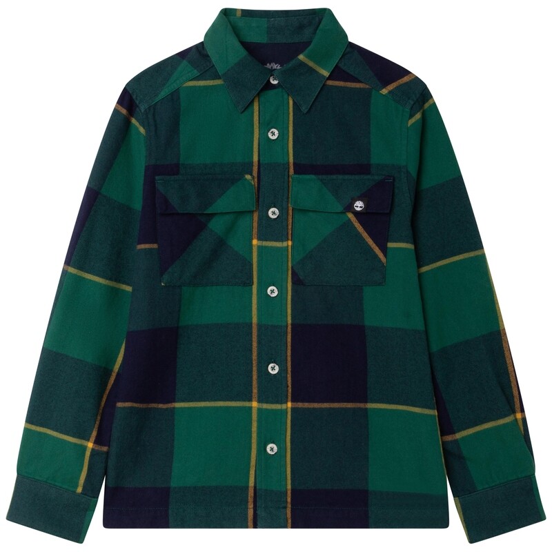 Timberland Boys Soft Flannel Green Check Shirt
