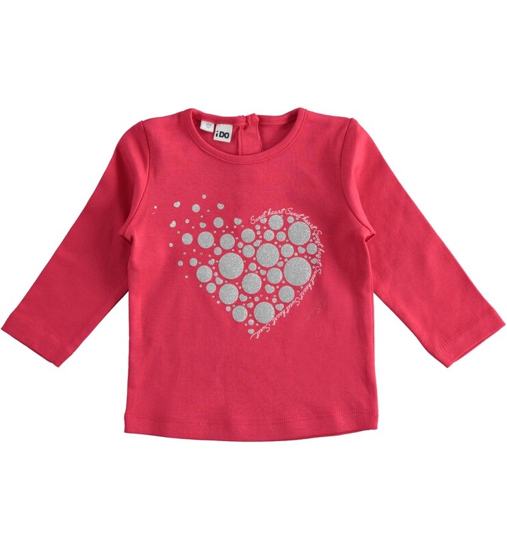 iDO Girl Red T-Shirt Heart Print