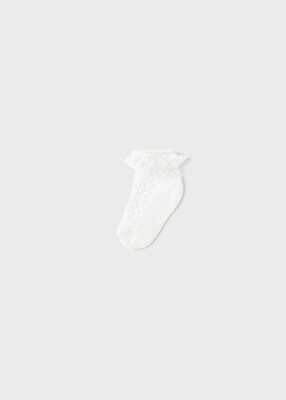 Mayoral White Plumeti socks