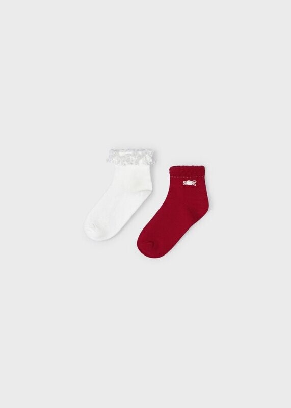 Mayoral 2 pack organic cotton socks girl Red