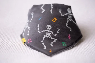 Babyboo DANCING SKELETON ORGANIC COTTON DRIBBLEBOO BANDANA BIB Babyboo DANCING SKELETON ORGANIC COTTON DRIBBLEBOO BANDANA BIB