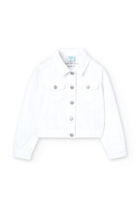 Boboli Denim White Stretch Teen Jacket